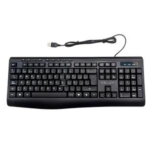 Teclado Delux Usb Office K7008U Negro